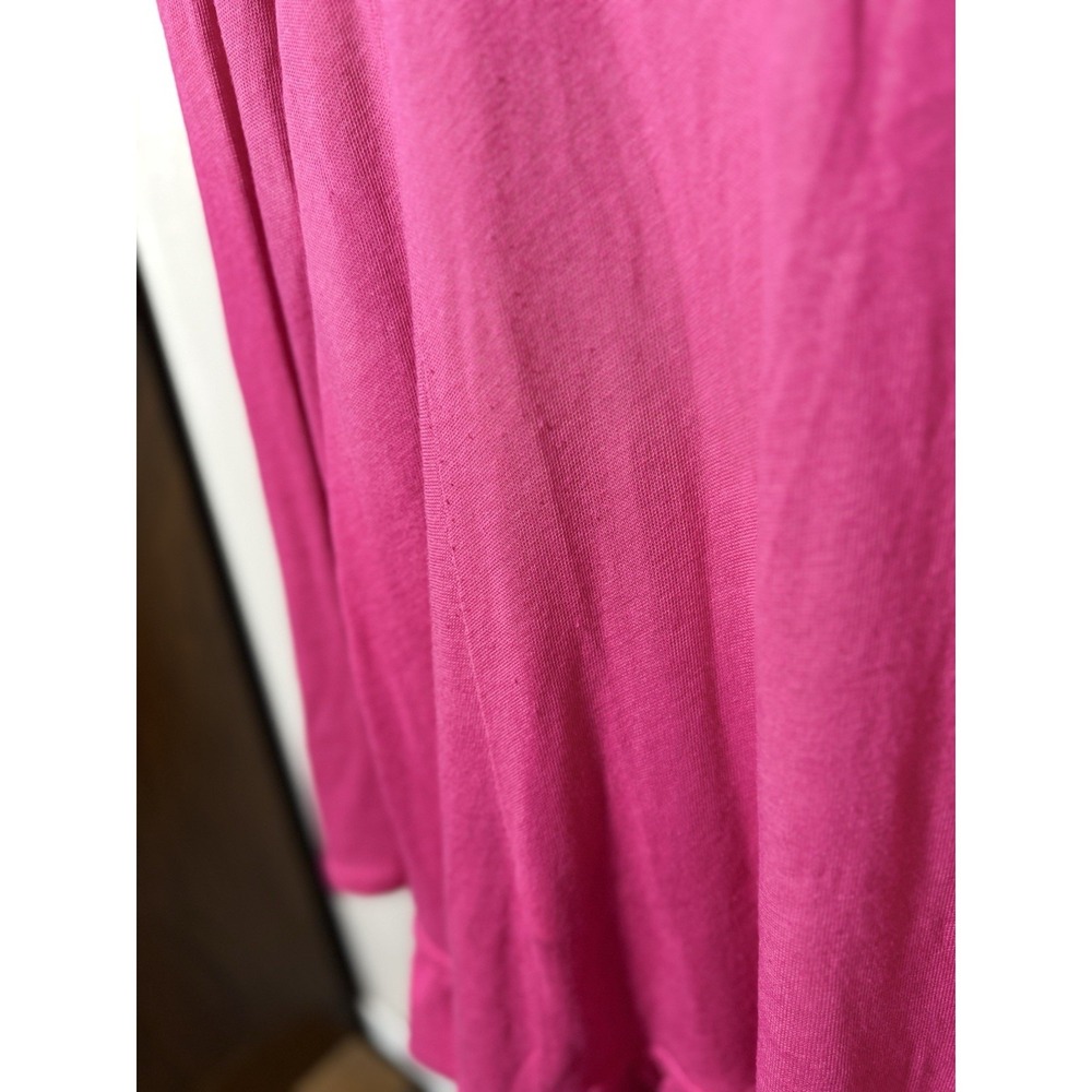 Lilly Pulitzer Ruffle Cardigan Sweater Women's Medium Pink Cotton Knit Preppy - Picture 4 of 8